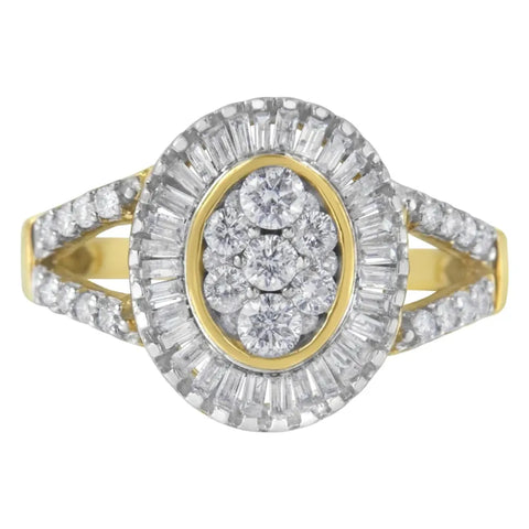 10kt Yellow Gold Diamond Cocktail Ring (1 cttw, H-I Color, SI2-I1 Clarity)