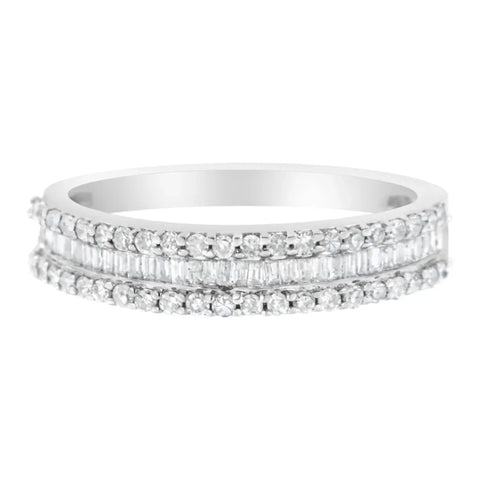 14KT White Gold 1/2 Cttw Diamond Modern Band Ring (H-I Color, SI2-I1 Clarity)