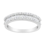 14KT White Gold 1/2 Cttw Diamond Modern Band Ring (H-I Color, SI2-I1 Clarity)