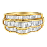 14KT Yellow Gold Diamond Multi-Row Band Ring (1 1/4 cttw, H-I Color, SI1-SI2 Clarity)