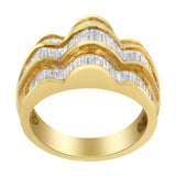 14KT Yellow Gold Diamond Multi-Row Band Ring (1 1/4 cttw, H-I Color, SI1-SI2 Clarity)