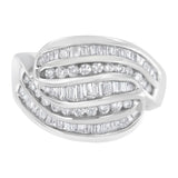 14KT White Gold Diamond Bypass Band Ring (1 cttw, H-I Color, SI1-SI2 Clarity)