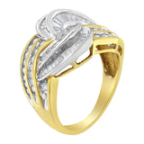 10KT Two-Toned Gold Diamond Bypass Ring (1 cttw, H-I Color, SI1-SI2 Clarity)