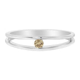 10K White Gold Treated Champagne Diamond Promise Ring (1/10 cttw, Champagne Color, I2-I3 Clarity)