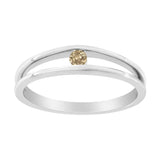 10K White Gold Treated Champagne Diamond Promise Ring (1/10 cttw, Champagne Color, I2-I3 Clarity)