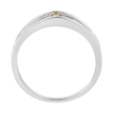 10K White Gold Treated Champagne Diamond Promise Ring (1/10 cttw, Champagne Color, I2-I3 Clarity)