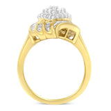 10K Yellow Gold Plated .925 Sterling Silver Diamond Cocktail Ring (3/4 Cttw, I-J Color, I2-I3 Clarity)