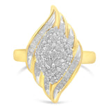 10K Yellow Gold Plated .925 Sterling Silver Diamond Cocktail Ring (3/4 Cttw, I-J Color, I2-I3 Clarity)