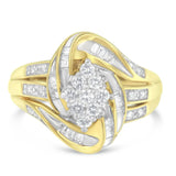 10KT Yellow Gold Diamond Cocktail Ring (1/2 cttw, H-I Color, SI2-I1 Clarity