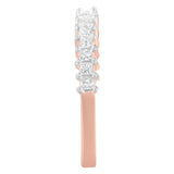 10K Rose Gold Flashed .925 Sterling Silver Diamond Band Ring (1/2 Cttw, J-K Color, I1-I2 Clarity)