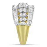 10KT Two-Tone Gold Diamond Cluster Band (1 cttw, I-J Color, I1-I2 Clarity)