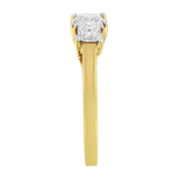 10K Yellow Gold Princess-Cut Diamond Three Stone Band Ring (1 Cttw, J-K Color, I1-I2 Clarity)