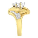 14K Yellow Gold Princess, Baguette, and Pie cut Diamond Marquise Shaped Ring (1 1/4 Cttw, G-H Color, SI1-SI2 Clarity)