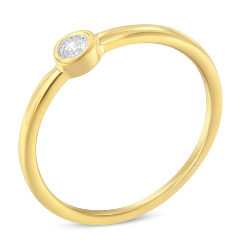 14K Yellow Gold Plated .925 Sterling Silver Miracle Set Diamond Ring (1/20 Cttw, J-K Color, I1-I2 Clarity)