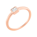 14K Rose Gold Plated .925 Sterling Silver 1/20 cttw Miracle Set Diamond Promise Ring (J-K Color, I1-I2 Clarity)