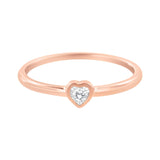 14K Rose Gold Plated .925 Sterling Silver Miracle Set Diamond Accent Heart Shaped Promise Ring (J-K Color, I1-I2 Clarity)