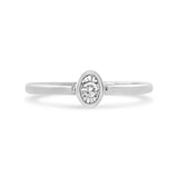 .925 Sterling Silver 1/20 Cttw Miracle Set Diamond Oval Shaped Promise Ring (J-K Color, I1-I2 Clarity)