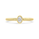 14K Yellow Gold Plated .925 Sterling Silver Miracle Set Diamond Accent Oval Shape Promise Ring (J-K Color, I1-I2 Clarity)