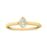 14K Yellow Gold Plated .925 Sterling Silver 1/20 Cttw Miracle Set Diamond Ring (J-K Color, I1-I2 Clarity)