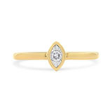 14K Yellow Gold Plated .925 Sterling Silver 1/20 Cttw Miracle Set Diamond Ring (J-K Color, I1-I2 Clarity)