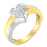 14 Karat Two-Toned Gold 1/4 CTTW Princess-cut Diamond Heart Promise Ring