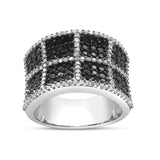 14K White Gold 1 1/2 Cttw White and Treated Black Diamond Cocktail Ring (H-I Color, I1-I2 Clarity)