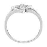 10K White Gold Diamond-Accented Cross & Open Heart Promise Fashion Ring (H-I Color, I1-I2 Clarity)