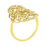 10K Yellow Gold 1/2 Cttw Round-Cut Diamond Art Deco Cocktail Ring (H-I Color, I1-I2 Clarity)