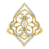 10K Yellow Gold Diamond Cocktail Ring (1/2 cttw, I1-I2 Clarity, H-I Color)