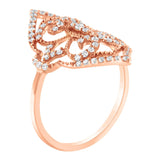 10K Rose Gold Diamond Cocktail Ring (1/2 Cttw, H-I Color, I1-I2 Clarity)