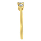 10K Yellow Gold Plated .925 Sterling Silver 3 Stone Diamond Ring (1/4 Cttw, J-K Color, I2-I3 Clarity)