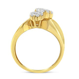 10K Yellow Gold 1/2 Cttw Diamond Cluster Ring (H-I Color, I3 Clarity)