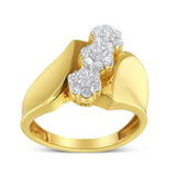 10K Yellow Gold 1/2 Cttw Diamond Cluster Ring (H-I Color, I3 Clarity)