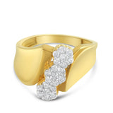 10K Yellow Gold 1/2 Cttw Diamond Cluster Ring (H-I Color, I3 Clarity)