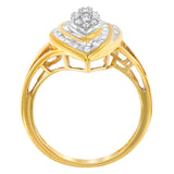 10K Yellow Gold Diamond Oval Cluster Ring (1/2 Cttw, I-J Color, I2-I3 Clarity)