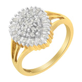 10K Yellow Gold Diamond Cocktail Ring (1/4 Cttw, I-J Color, I3 Clarity)