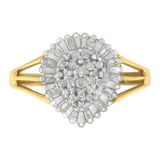 10K Yellow Gold Diamond Cocktail Ring (1/4 Cttw, I-J Color, I3 Clarity)