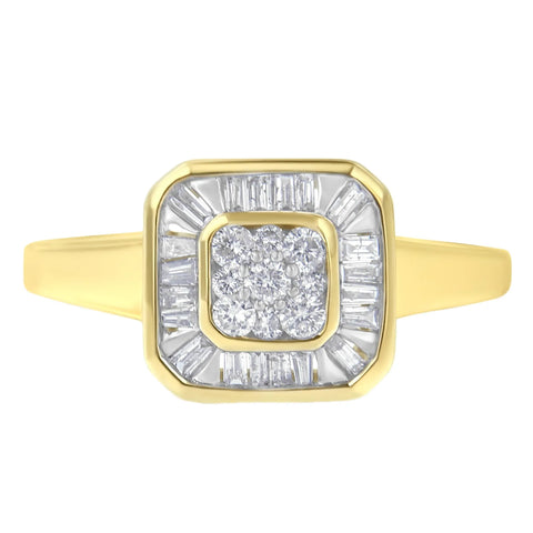 10K Yellow Gold Diamond Cocktail Ring (1/2 Cttw, I-J Color, SI2-I1 Clarity)