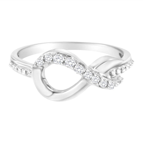 .925 Sterling Silver 1/6 ct. cttw Diamond Infinity Bypass Ring (H-I Clarity, I2-I3 Color)