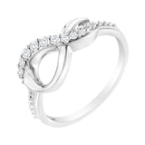 .925 Sterling Silver 1/6 ct. cttw Diamond Infinity Bypass Ring (H-I Clarity, I2-I3 Color)