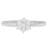 10K White Gold Diamond Cluster Ring (1/4 Cttw, H-I Color, SI1-SI2 Clarity)