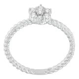 10K White Gold Diamond Cluster Ring (1/4 Cttw, H-I Color, SI1-SI2 Clarity)