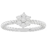 10K White Gold Diamond Cluster Ring (1/4 Cttw, H-I Color, SI1-SI2 Clarity)