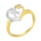 10K Two-Toned Gold Diamond Heart Shape Cluster Ring (1/6 Cttw, H-I Color, I1-I2 Clarity)