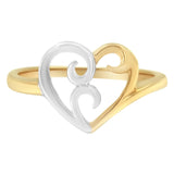 10K Two-Tone Gold Heart Ring