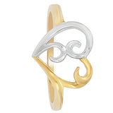 10K Two-Tone Gold Heart Ring