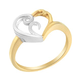 10K Two-Tone Gold Heart Ring