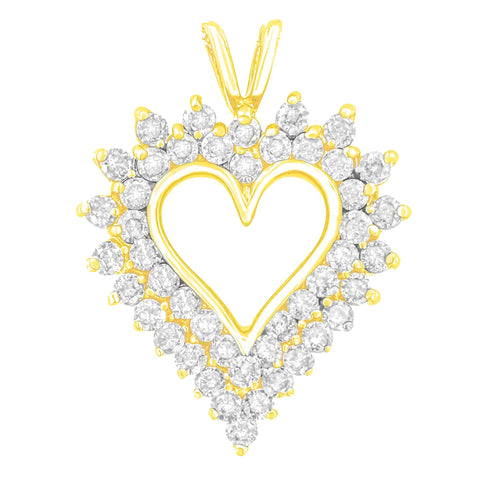 10K Yellow Gold 3.0 Cttw Brilliant-Cut Diamond Open Heart 18