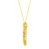 10K Yellow Gold 3.0 Cttw Brilliant-Cut Diamond Open Heart 18" Pendant Necklace (J-K Color, I1-I2 Clarity)