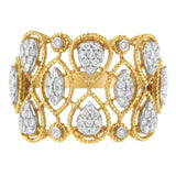 14K Yellow Gold Diamond Art Deco Ring (1/2 Cttw, H-I Color, I1 Clarity)